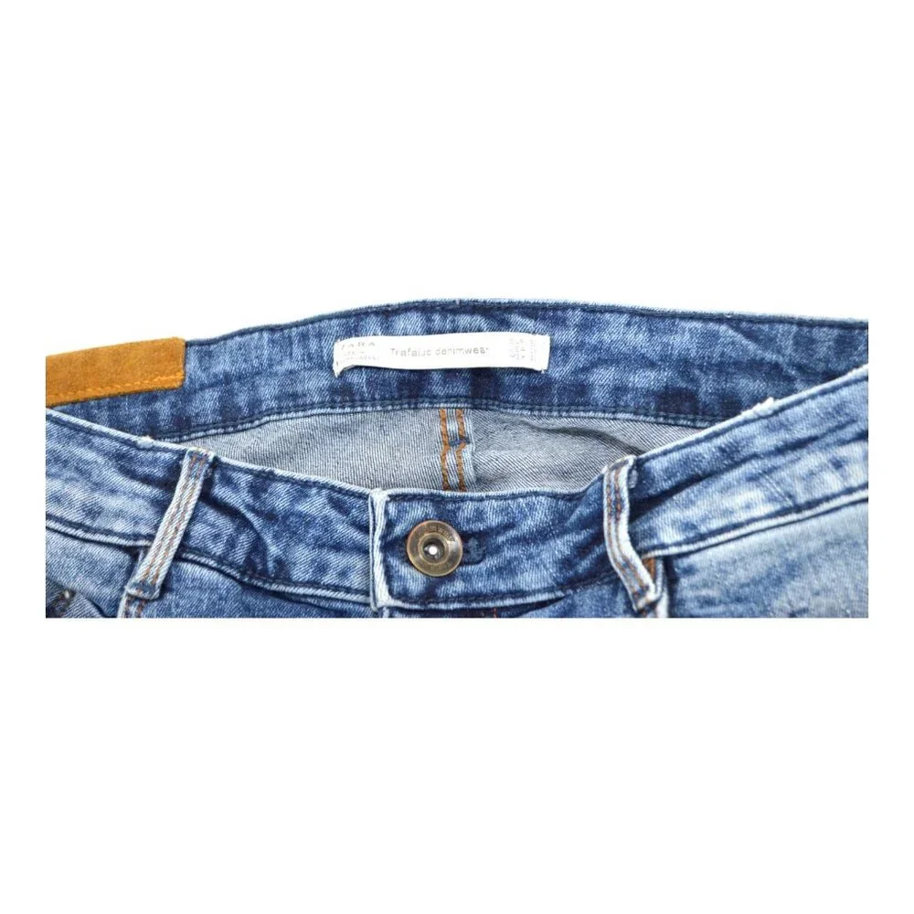 ZARA Trafaluc Denim Wear Skinny‎ Leg Jeans Women's 04 Blue Low Rise Distressed